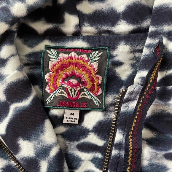 NWOT Johnny Was Blue Tie Dye Zip Up Hoodie Size Medium - Picture 7 of 9